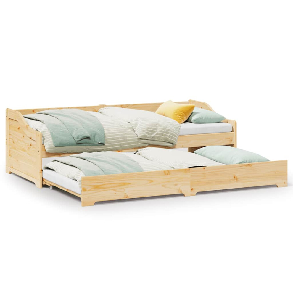 Vidaxl (Brown) Daybed With Trundle Without Mattress Irun 90X200 Cm Sofa Bed