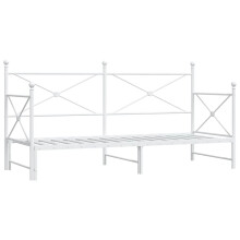 (white, 90 x 200 cm/with trundle) vidaXL Daybed with Trundle without Mattress Black 100x200 cm Steel sofa bed