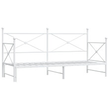 (white, 90 x 190 cm/with trundle) vidaXL Daybed with Trundle without Mattress Black 100x200 cm Steel sofa bed
