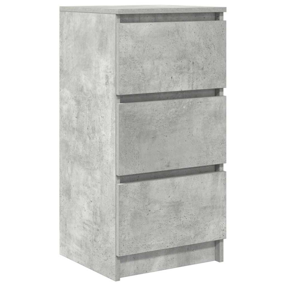 Vidaxl (Concrete Grey) Sideboard Black Oak 37.5X35x76 Cm Engineered Wood Storage Cabinet
