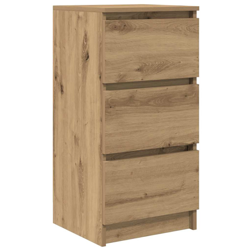 Vidaxl (Artisan Oak) Sideboard Black Oak 37.5X35x76 Cm Engineered Wood Storage Cabinet