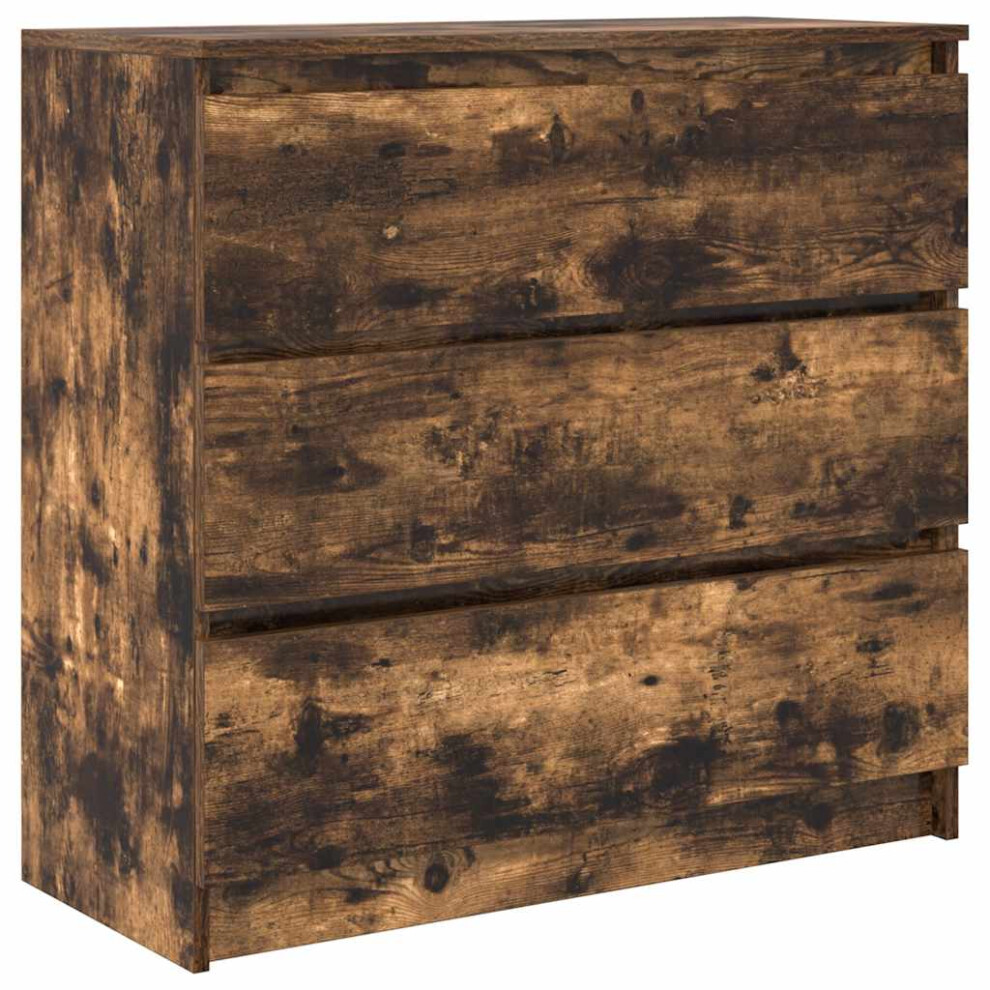 Vidaxl (Smoked Oak) Sideboard Grey Sonoma 80X35x76 Cm Engineered Wood Storage Cabinet