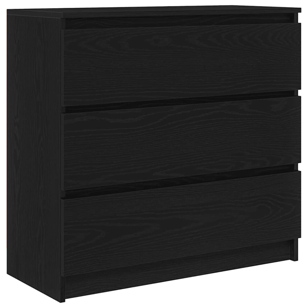 Vidaxl (Black Oak) Sideboard Grey Sonoma 80X35x76 Cm Engineered Wood Storage Cabinet