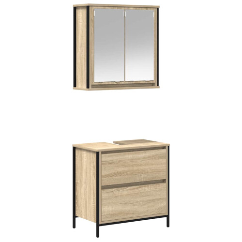 VidaXL vidaXL 2-tlg. Badmöbel-Set Sonoma-Eiche Holzwerkstoff