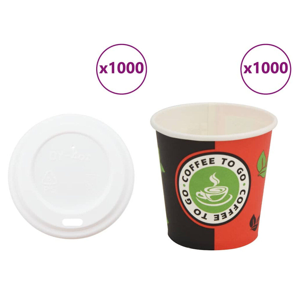(120 ml (4 oz)) vidaXL Paper Coffee Cups with Lids 1000 pcs 16oz 400ml paper cup