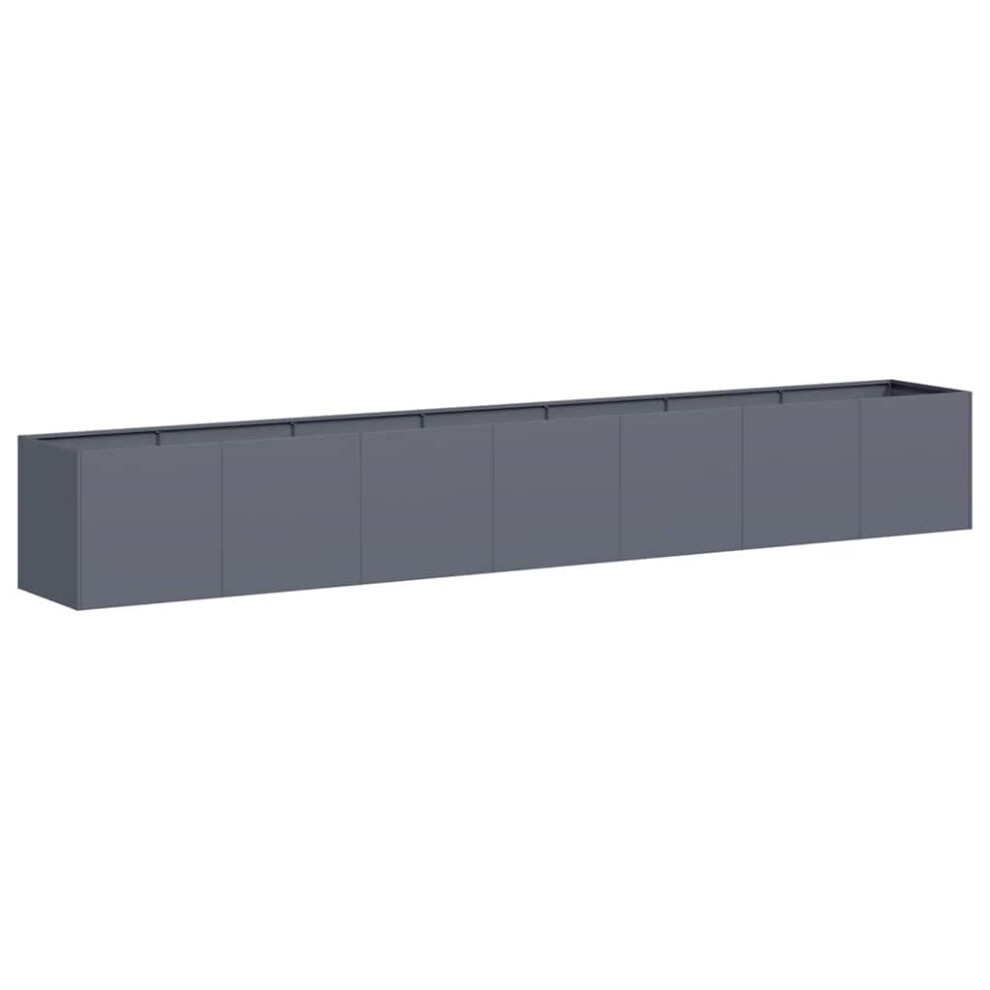 Vidaxl (Steel/Anthracite, 280 X 40 X 40 Cm) Planter Outdoor Flower Pot Garden Raised Bed Patio Plant Pot Steel