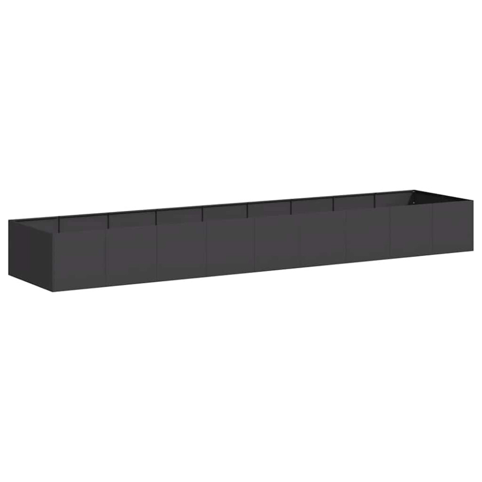 Vidaxl (Steel/Black, 360 X 80 X 40 Cm) Planter Outdoor Flower Pot Garden Raised Bed Patio Plant Pot Steel