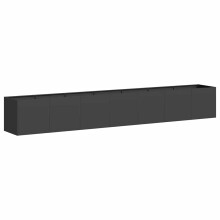 (steel/black, 280 x 40 x 40 cm) vidaXL Planter Outdoor Flower Pot Garden Raised Bed Patio Plant Pot Steel