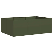 (steel/olive green, 120 x 80 x 40 cm) vidaXL Planter Outdoor Flower Pot Garden Raised Bed Patio Plant Pot Steel
