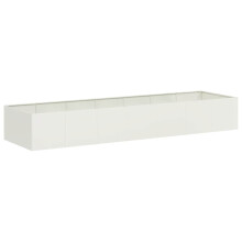 (steel/white, 280 x 80 x 40 cm) vidaXL Planter Outdoor Flower Pot Garden Raised Bed Patio Plant Pot Steel