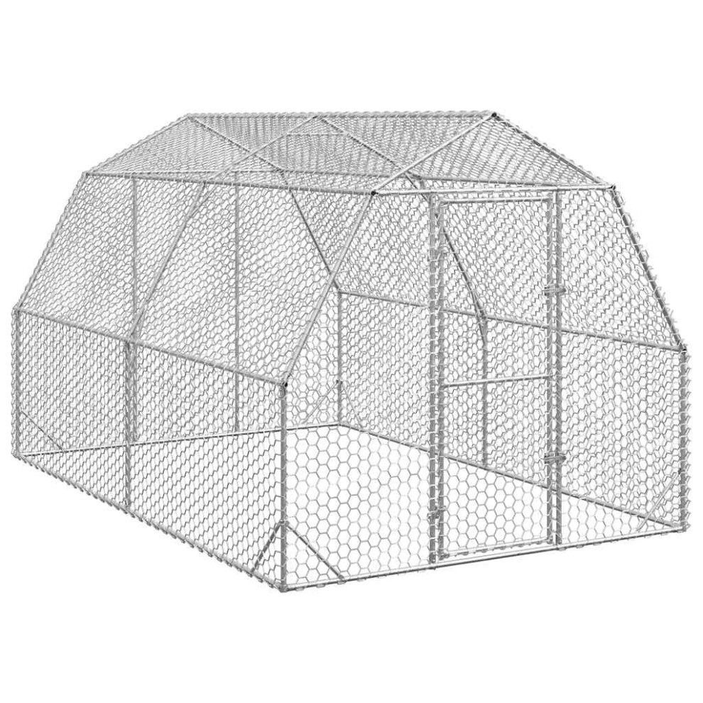 Vidaxl (Without Roof, 2.5 X 4 X 2.25 M) Chicken Run 2.5X4x2.25 M Galvanised Steel Walk-In Chicken Run