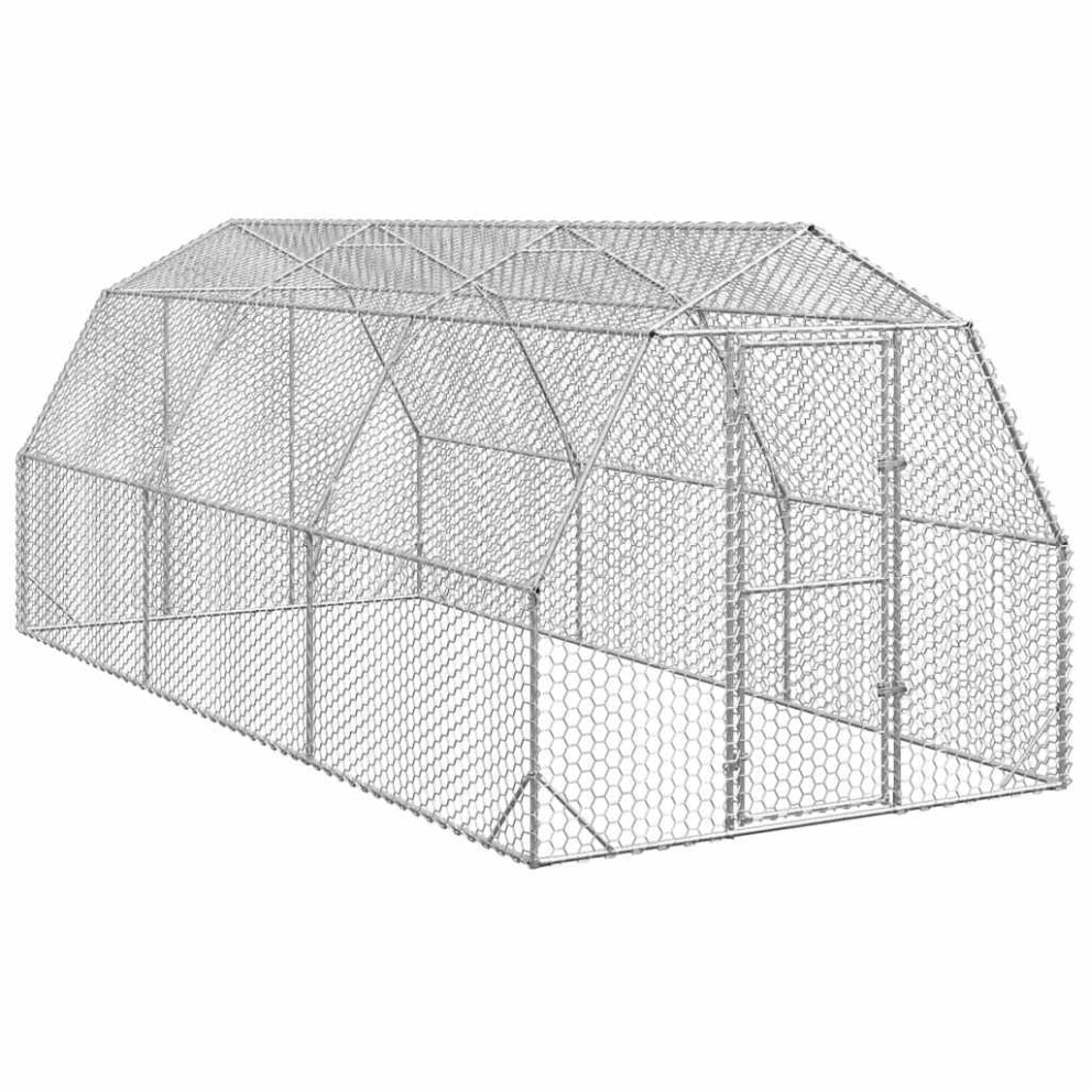 Vidaxl (Without Roof, 2.5 X 6 X 2.25 M) Chicken Run 2.5X4x2.25 M Galvanised Steel Walk-In Chicken Run