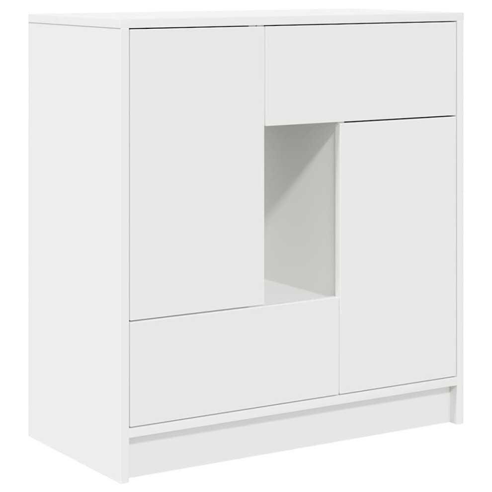 Vidaxl (White) Sideboard With Drawers And Doors Black Oak 70.5X34x74.5 Cm
