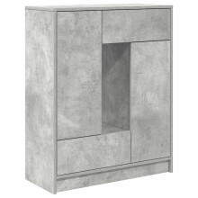 (concrete grey) vidaXL Sideboard with Drawers and Doors Brown Oak 73x31x90 cm storage cabinet