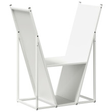 (white) vidaXL Firewood Rack White 69.5x35x81 cm Cold-rolled steel