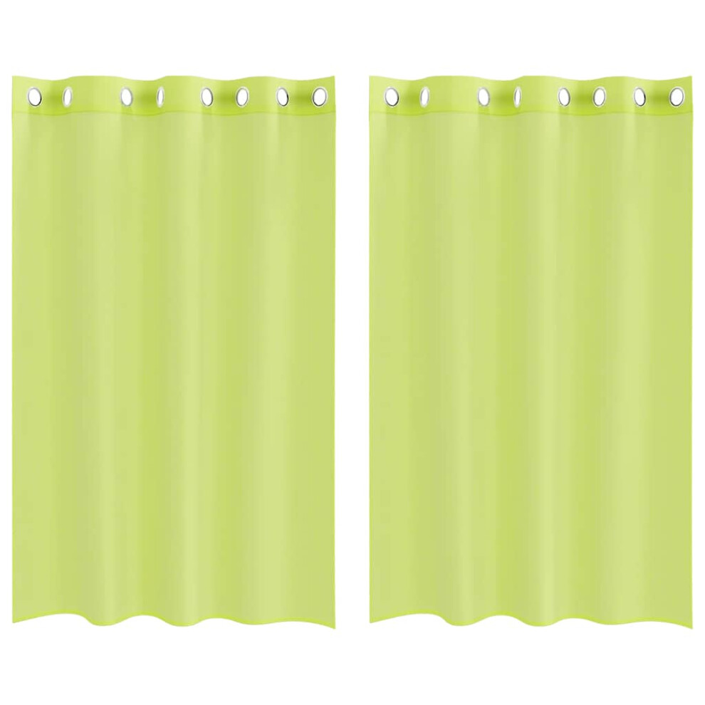 Vidaxl (Apple Green, 140 X 175 Cm) Voile Curtains With Grommets 2 Pcs Apple Green 140X225 Cm Net Curtain