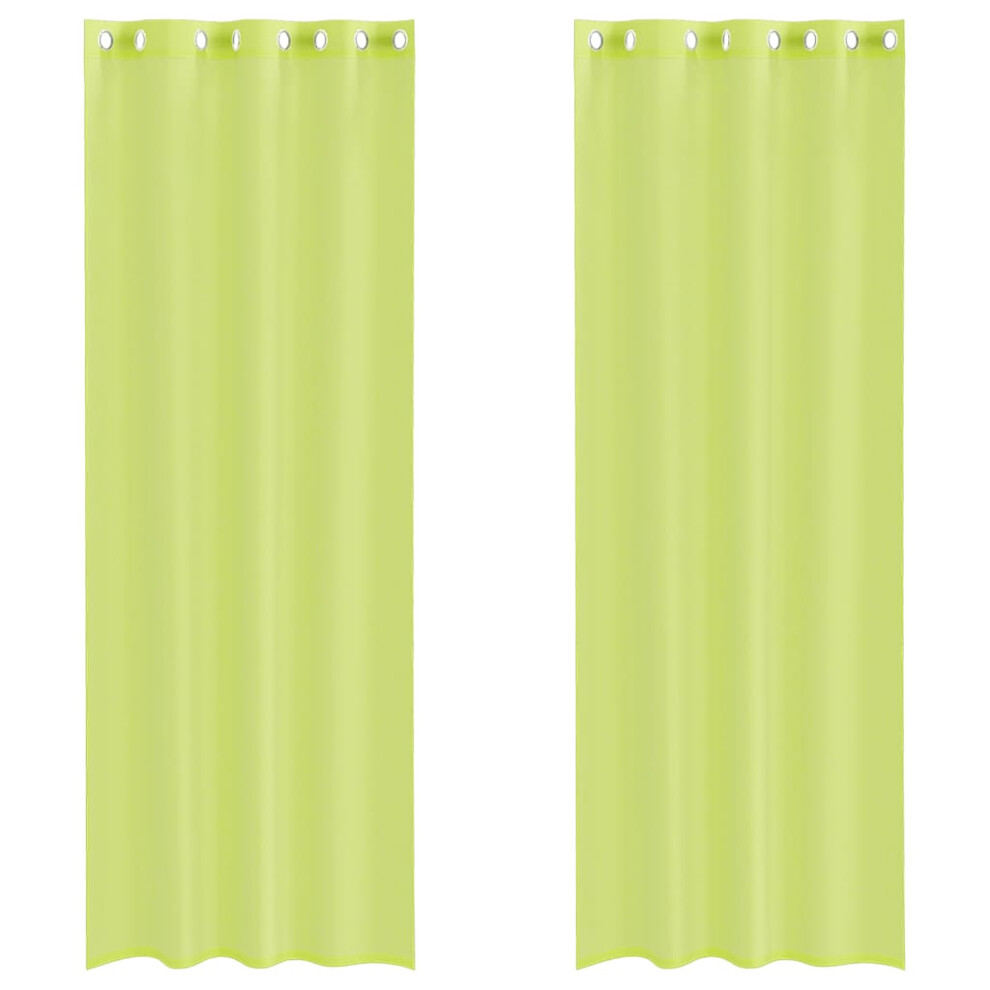 Vidaxl (Apple Green, 140 X 260 Cm) Voile Curtains With Grommets 2 Pcs Apple Green 140X225 Cm Net Curtain