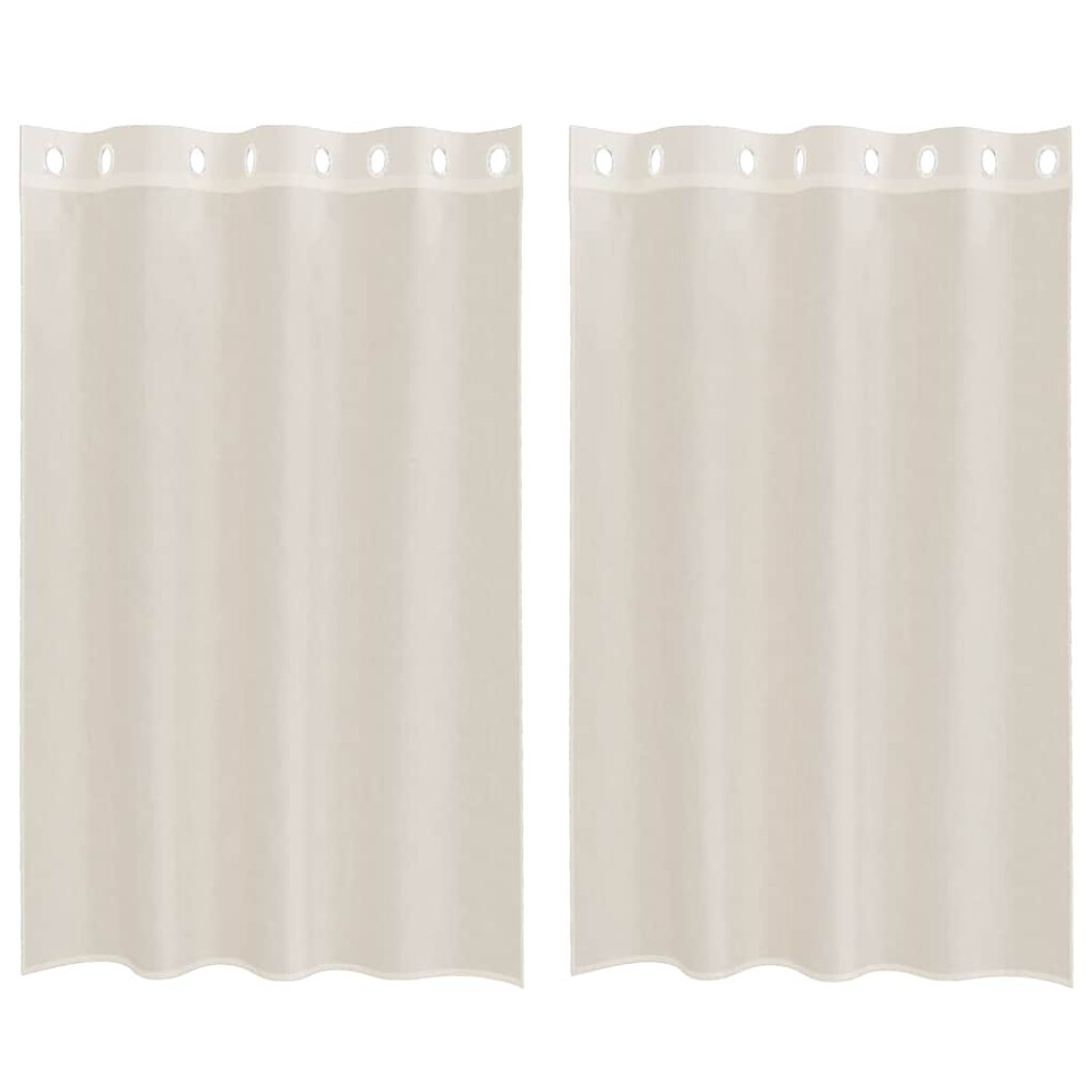 Vidaxl (Cream, 140 X 175 Cm) Voile Curtains With Grommets 2 Pcs Apple Green 140X225 Cm Net Curtain