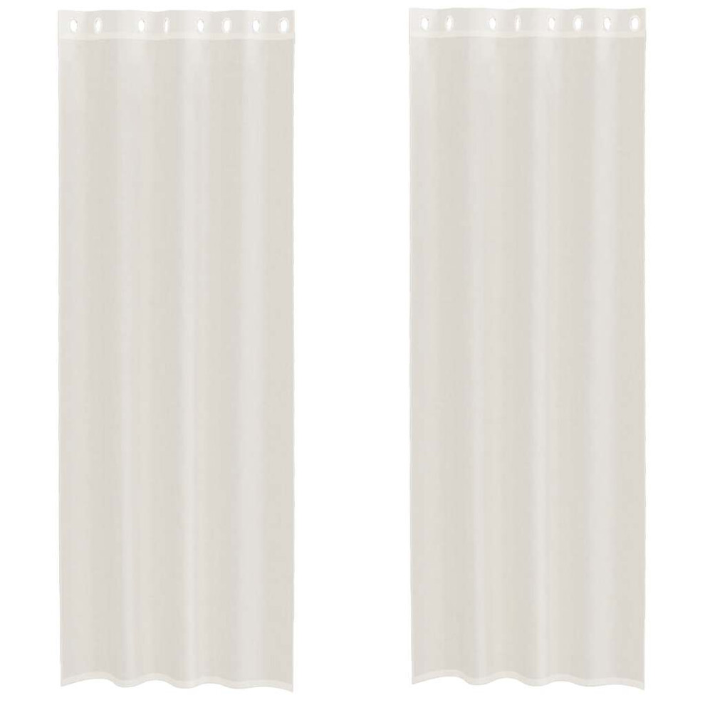 Vidaxl (Cream, 140 X 260 Cm) Voile Curtains With Grommets 2 Pcs Apple Green 140X225 Cm Net Curtain