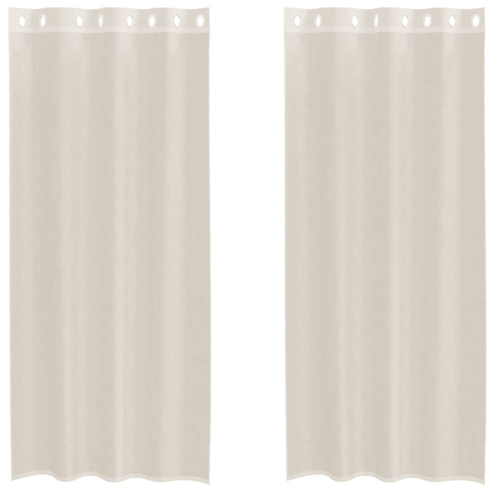 Vidaxl (Cream, 140 X 245 Cm) Voile Curtains With Grommets 2 Pcs Apple Green 140X225 Cm Net Curtain