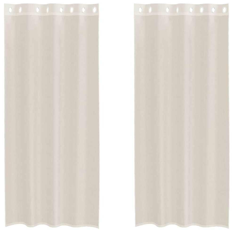 Vidaxl (Cream, 140 X 225 Cm) Voile Curtains With Grommets 2 Pcs Apple Green 140X225 Cm Net Curtain