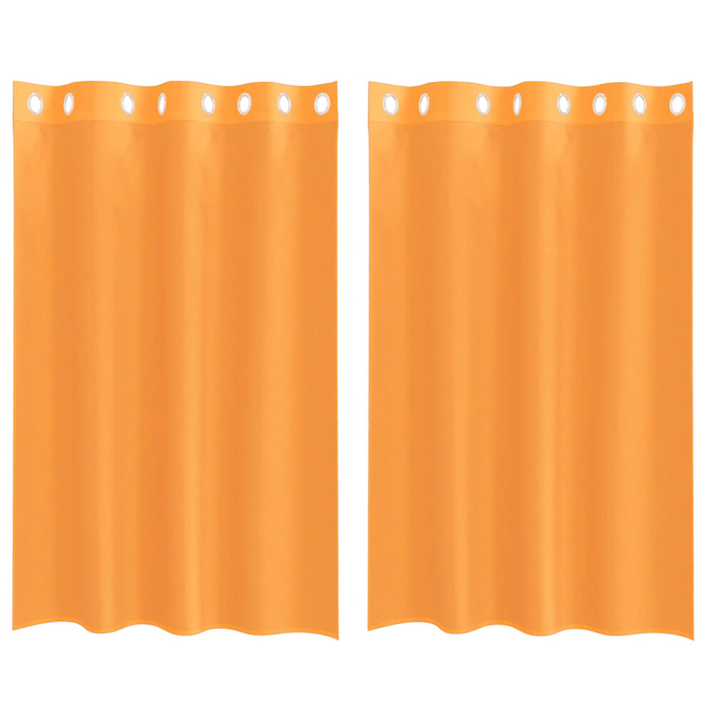 Vidaxl (Orange, 140 X 175 Cm) Voile Curtains With Grommets 2 Pcs Apple Green 140X225 Cm Net Curtain