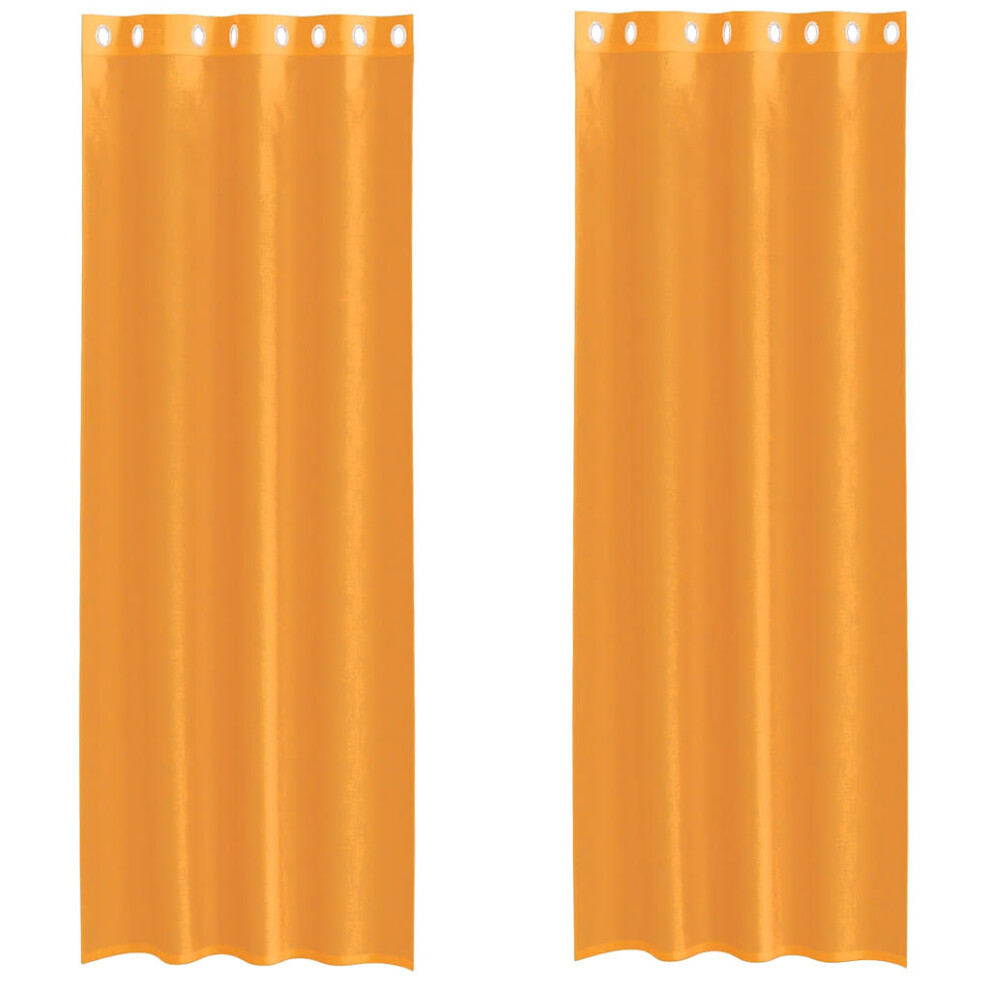 New Vidaxl (Orange, 140 X 260 Cm) Voile Curtains With Grommets 2 Pcs Apple Green 140X225 Cm Net Curtain Green,Orange