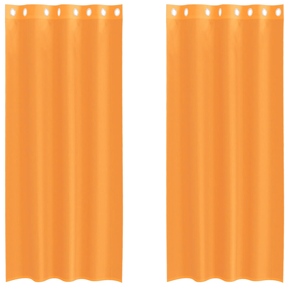 Vidaxl (Orange, 140 X 245 Cm) Voile Curtains With Grommets 2 Pcs Apple Green 140X225 Cm Net Curtain