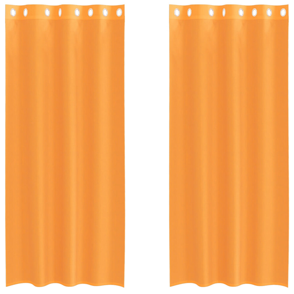 Vidaxl (Orange, 140 X 225 Cm) Voile Curtains With Grommets 2 Pcs Apple Green 140X225 Cm Net Curtain