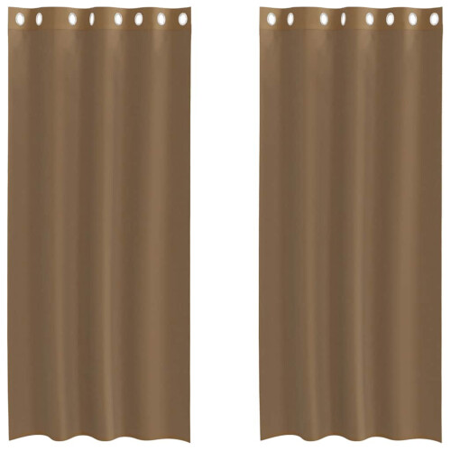 VidaXL vidaXL Voile Vorhänge mit Ösen 2 Stk. Hellbraun 1