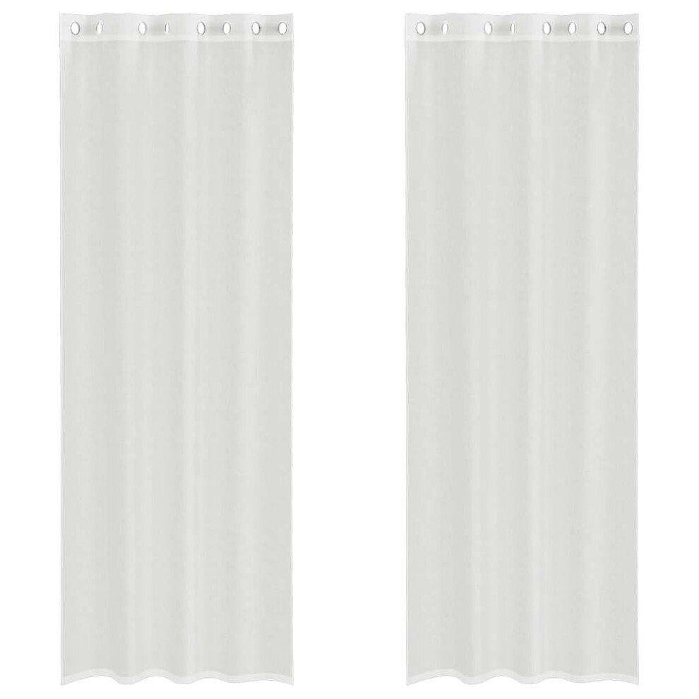 Vidaxl (White, 140 X 260 Cm) Voile Curtains With Grommets 2 Pcs Apple Green 140X225 Cm Net Curtain