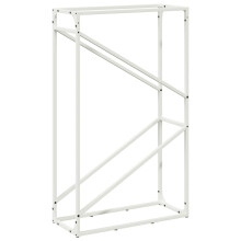 (white, 60 x 25 x 100 cm) vidaXL Firewood Rack White 40x25x100 cm Cold-rolled steel fireplace log holder