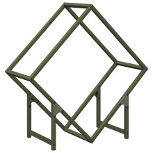 (olive green, 60 x 25 x 60 cm) vidaXL Firewood Rack Olive Green 60x25x60 cm Cold-rolled steel
