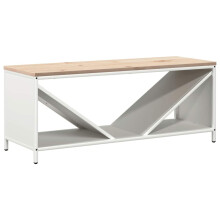 (white) vidaXL Firewood Rack with Wooden Top White 100.5x35.5x40 cm