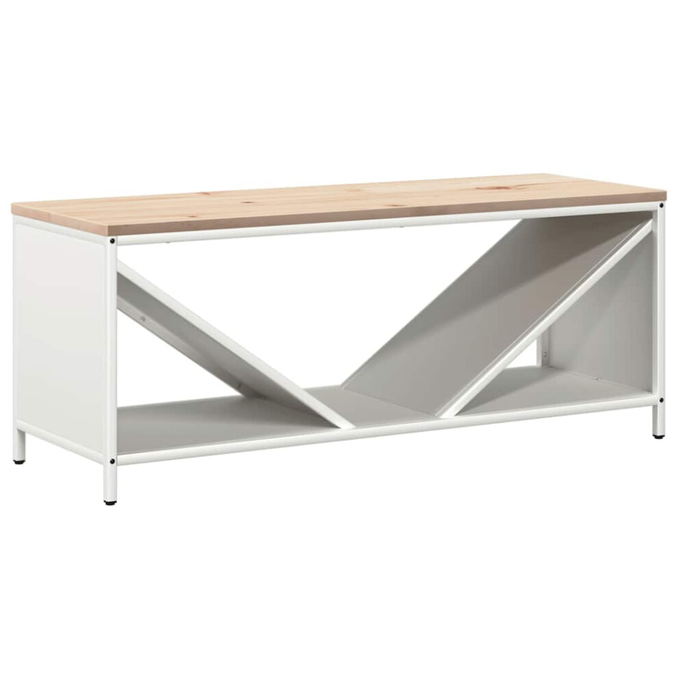 Vidaxl (White) Firewood Rack With Wooden Top White 100.5X35.5x40 Cm