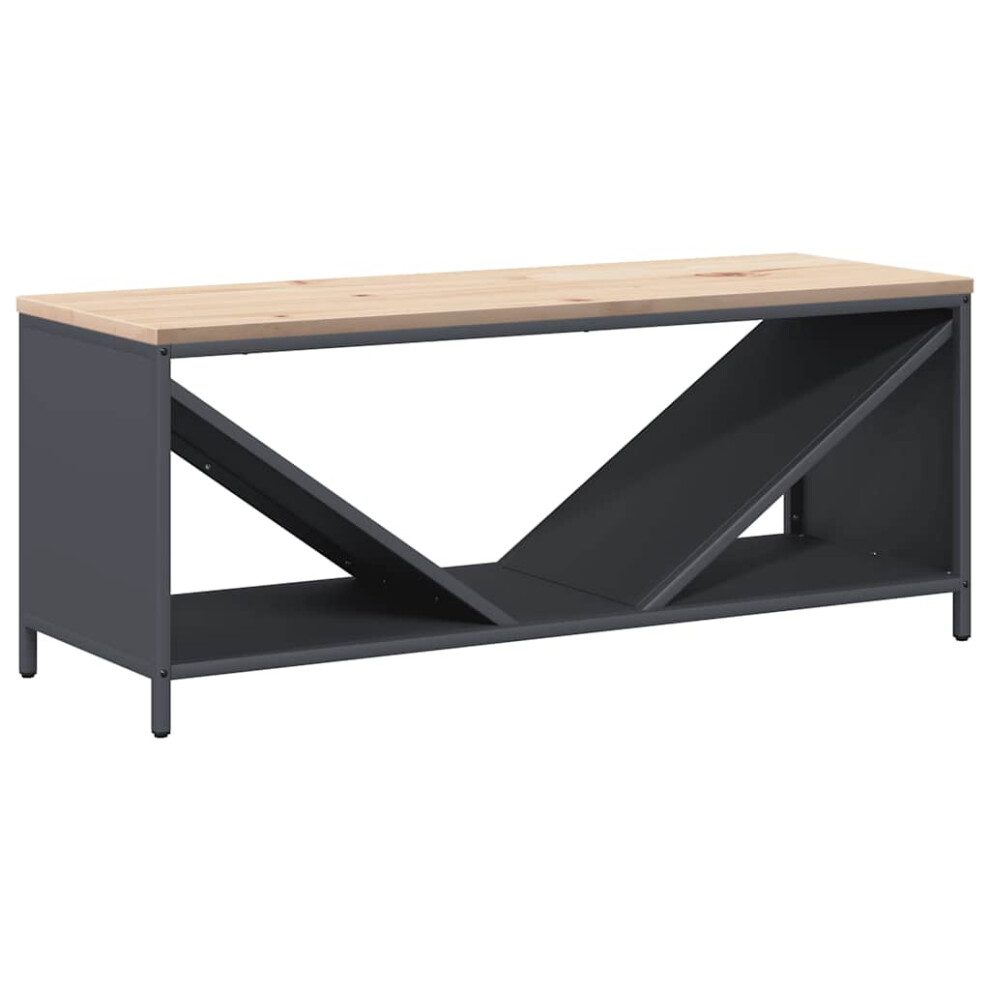 Vidaxl (Anthracite) Firewood Rack With Wooden Top White 100.5X35.5x40 Cm