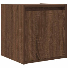 (brown oak, 1 pcs) vidaXL Wall-Mounted Bedside Cabinets 2 pcs Concrete Grey 38x34x40 cm