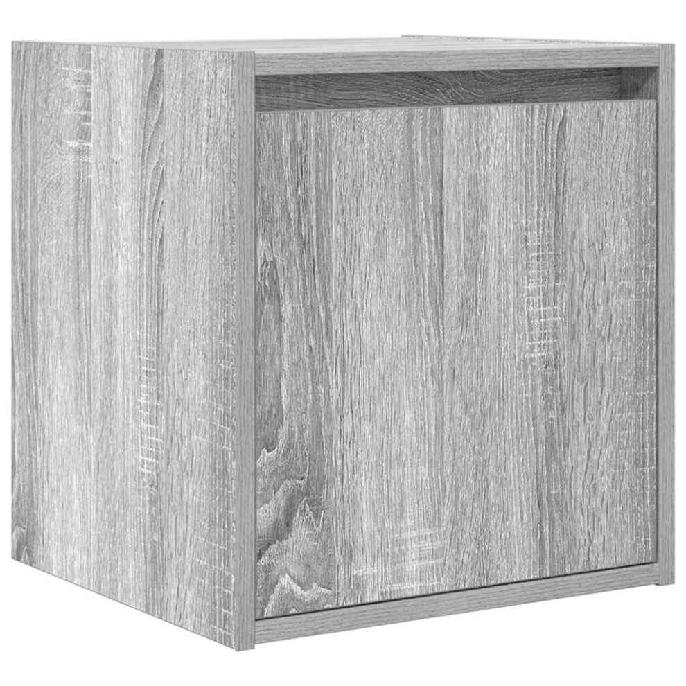Vidaxl ( Sonoma, 1 Pcs) Wall-Mounted Bedside Cabinets 2 Pcs Concrete 38X34x40 Cm Grey