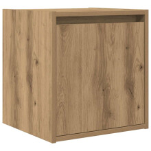 (artisan oak, 1 pcs) vidaXL Wall-Mounted Bedside Cabinets 2 pcs Concrete Grey 38x34x40 cm
