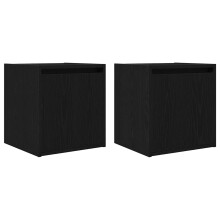 (black, 2 pcs) vidaXL Wall-Mounted Bedside Cabinets 2 pcs Concrete Grey 38x34x40 cm
