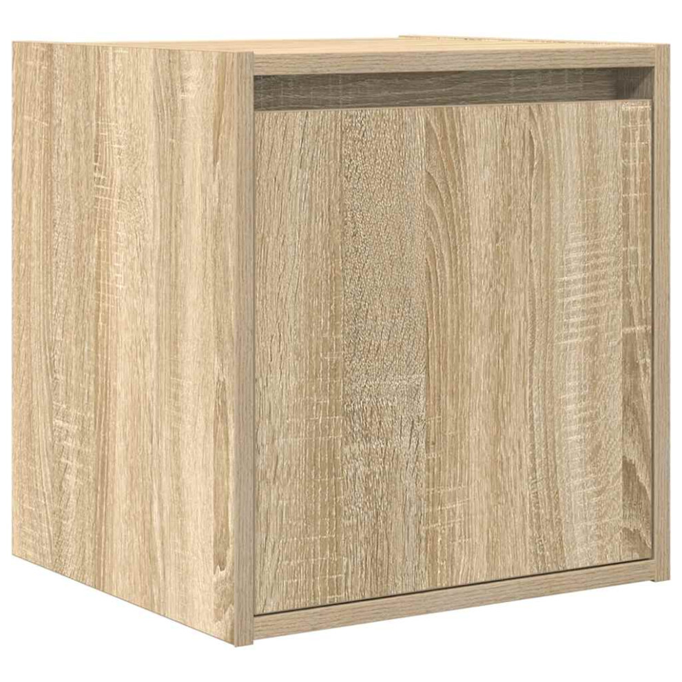 Vidaxl (Sonoma Oak, 1 Pcs) Wall-Mounted Bedside Cabinets 2 Pcs Concrete Grey 38X34x40 Cm