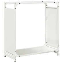 (white, 60 x 28 x 65 cm) vidaXL Firewood Rack White 60x28x65 cm Cold-rolled steel fireplace log holder