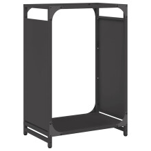 vidaXL Brennholzregal Schwarz 44x28x65 cm Kaltgewalzter Stahl