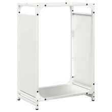 vidaXL Brennholzregal Weiß 44x28x65 cm Kaltgewalzter Stahl