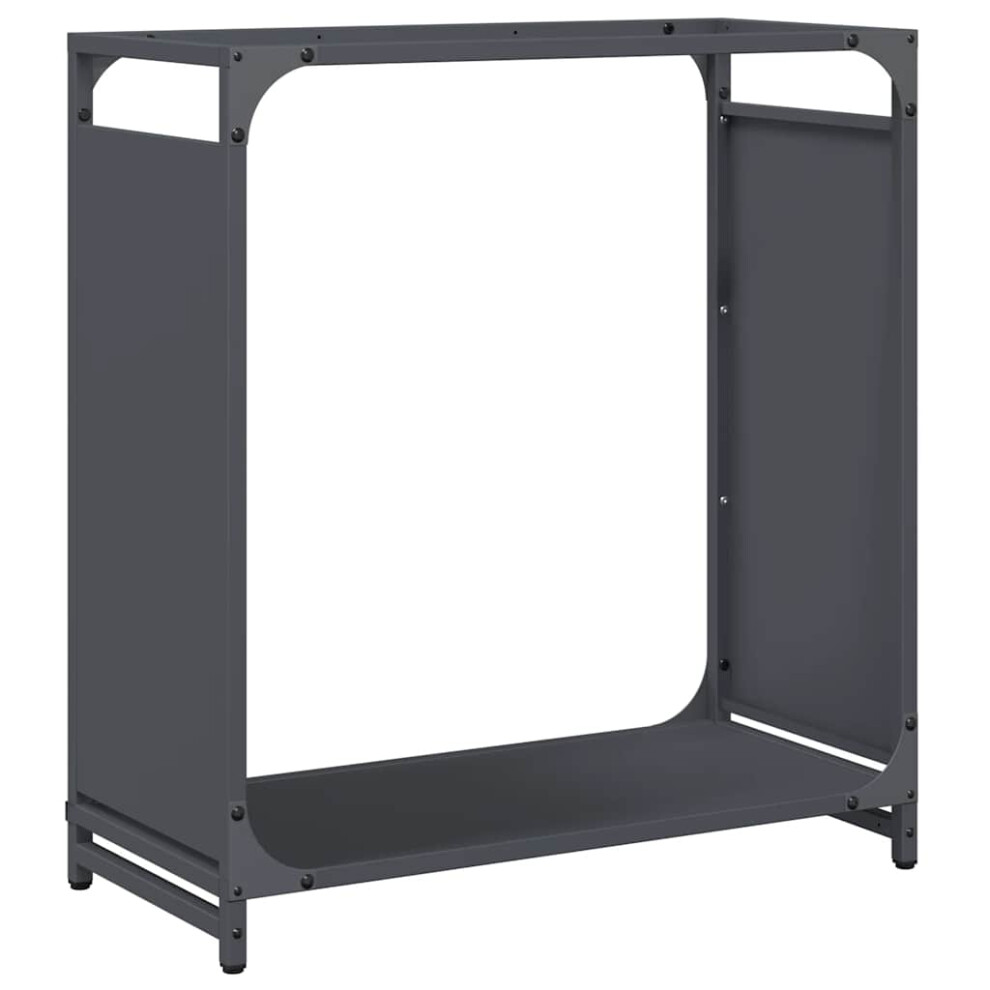 Vidaxl (, 60 X 28 X 65 Cm) Firewood Rack 60X28x65 Cm Cold-Rolled Steel Fireplace Log Holder Anthracite/White