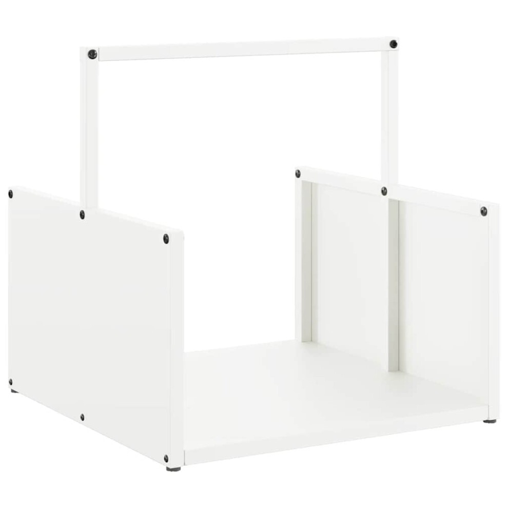 Vidaxl () Firewood Rack 40X40x40 Cm Cold-Rolled Steel Fireplace Log Holder White/Black