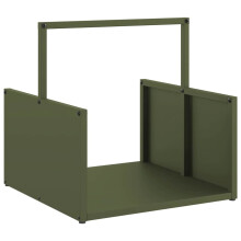 (olive green) vidaXL Firewood Rack Black 40x40x40 cm Cold-rolled steel fireplace log holder