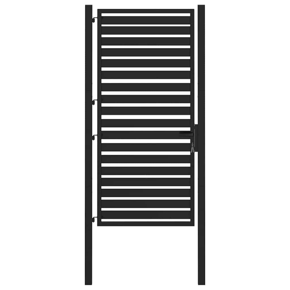 Vidaxl (100 X 180 Cm) Garden Gate Lockable Black 100X150 Cm Aluminium Metal Garden Gate