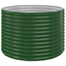 vidaXL Garden Raised Bed Powder-coated Steel 100x100x68 cm Green Flower Box