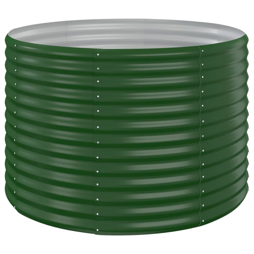 Vidaxl Garden Raised Bed Powder-Coated Steel 100X100x68 Cm Green Flower Box